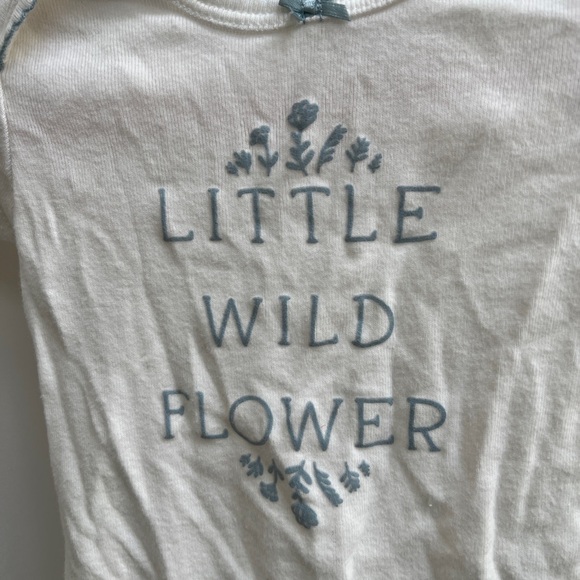 Carter’s 3M White & Blue Little Wild Flower Short Sleeve Girls Onesie - Picture 4 of 4